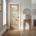 Internal Oak Door Made-to-Measure Fully Finished FD30 with 4 Light Obscure Glass