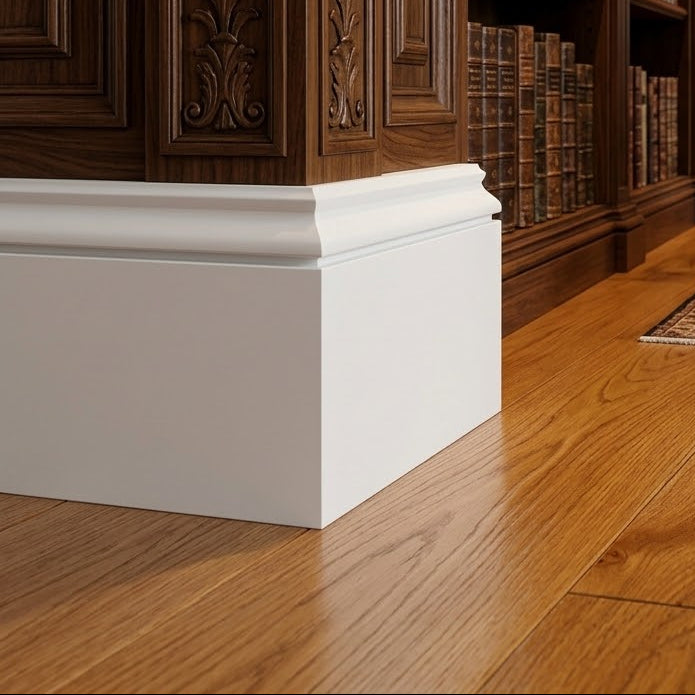 White Primed Ogee Skirting Board 2400mm x 125mm x 18mm