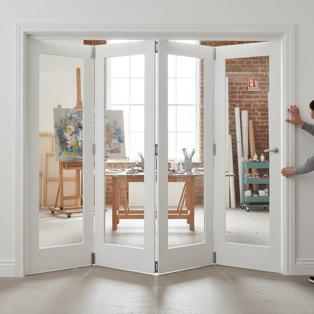 Premium Clear Glazed Room Divider with Top Hung System and Custom Configurations for Flexible Space Management