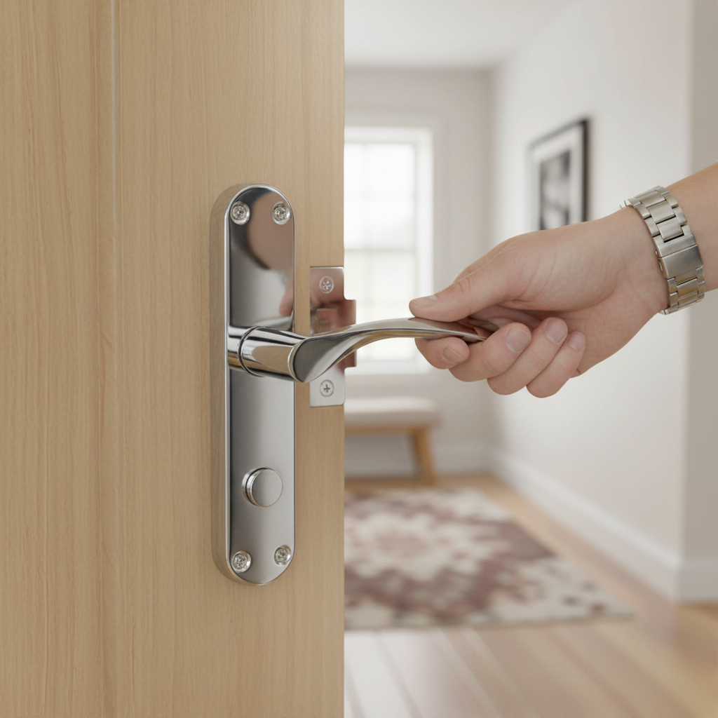 Premium Lever on Backplate Handle Set - Polished Chrome Finish for Elegant Interiors - Image 2
