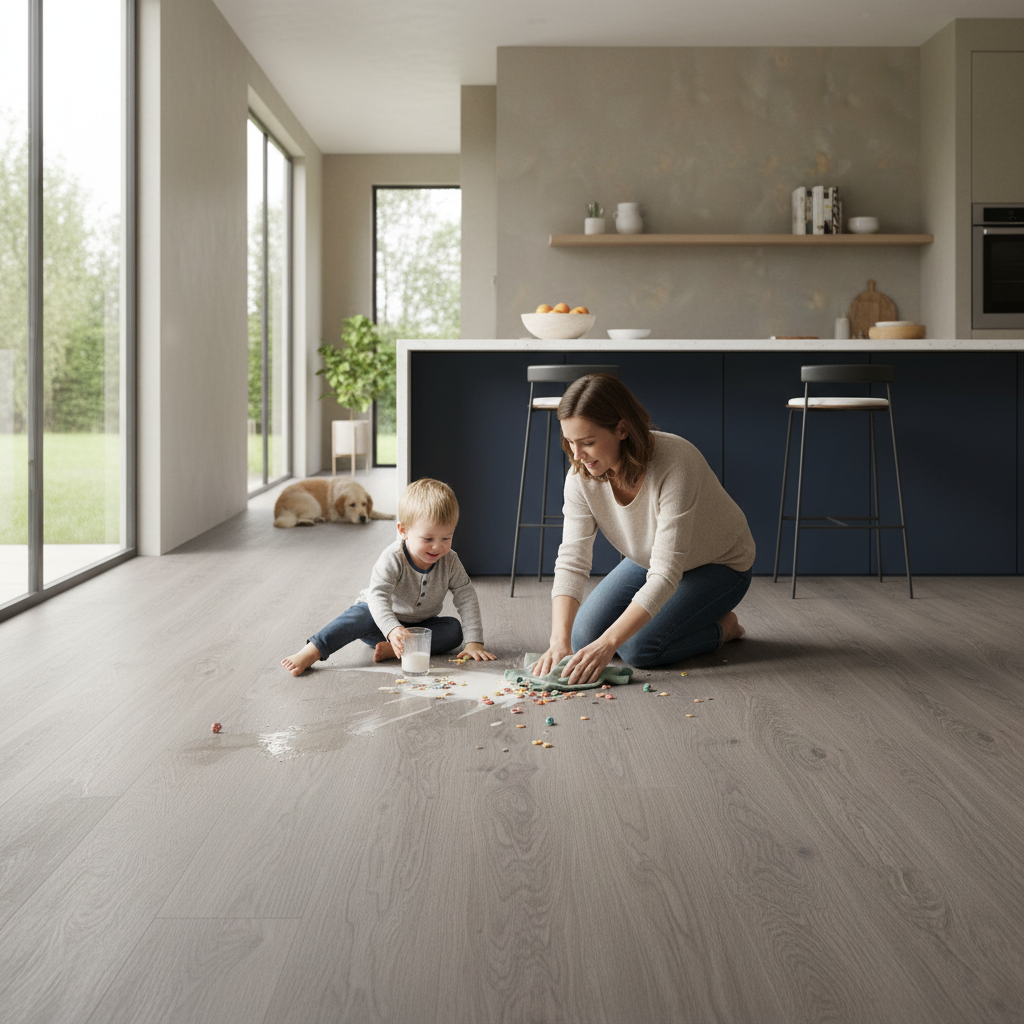 Premium 8mm Water-Resistant Laminate Flooring with Oak Effect for High Traffic Areas