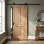 Fully Finished Internal Victorian 4 Panel Sliding Oak Door - Rustic