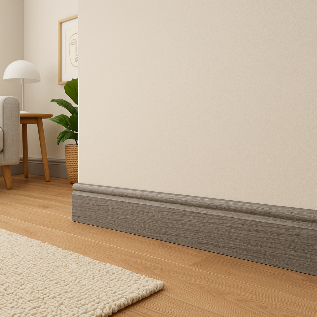 Medium Grey Torus Laminate Skirting Board - 2.4m Length