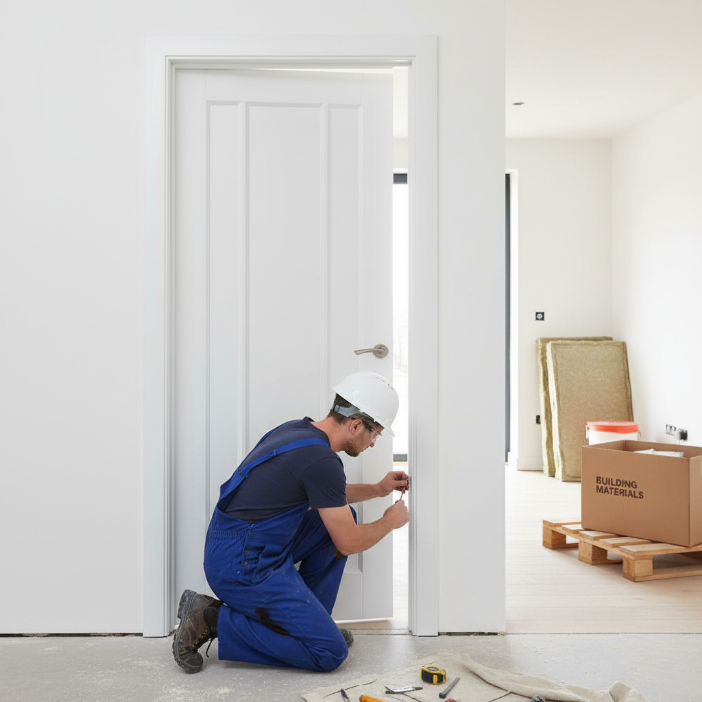 Premium Internal Primed 3 Panel Fire Door with Solid Core and FD30 Rating for Enhanced Safety