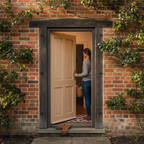 Premium Unfinished Hardwood External 4 Panel Door with Solid Core Construction and Customizable Finish Options - Image 2