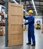 Premium Contemporary Oak 4 Panel Internal Unfinished Fire Door for Elegant Home Design