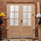 Premium External French Doors with Unglazed Hemlock Panels for Elegant Entrances