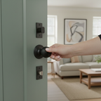 Premium Round Reeded Mortice Door Knob Set - Chic Matt Black Finish with Matching Hardware for Easy Installation - Image 2