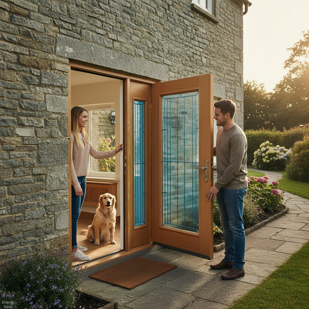 Premium Triple Glazed External Sidelight with Hand-Made Leaded Lights, Unstained Finish for Custom On-Site Finishing