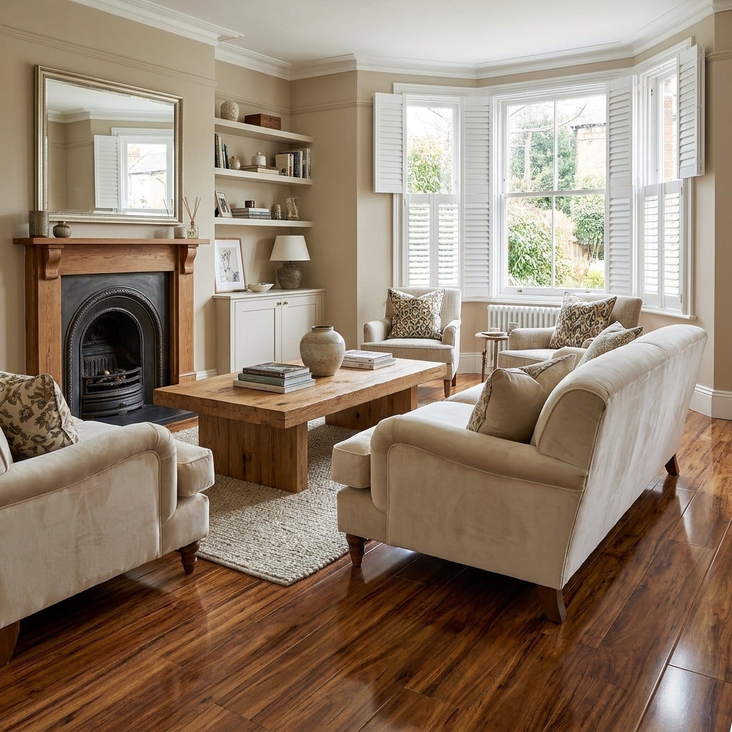 8mm High Gloss Laminate Flooring, Water-Resistant for 48 Hours