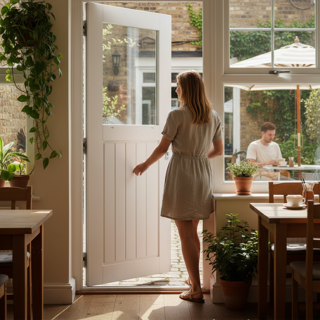 Premium Custom Made External Door with Solid Merbau Hardwood and Ventilation Slots, 44mm Thickness