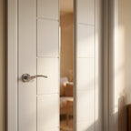 Internal White Primed Pedrena 7 Panel Door with 1 Light Clear Glass, Made-to-Measure - detail view
