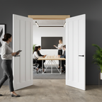 Internal White Primed 3 Panel Pair Door with Durable 35mm Thickness and Professional Installation Kit - Image 2