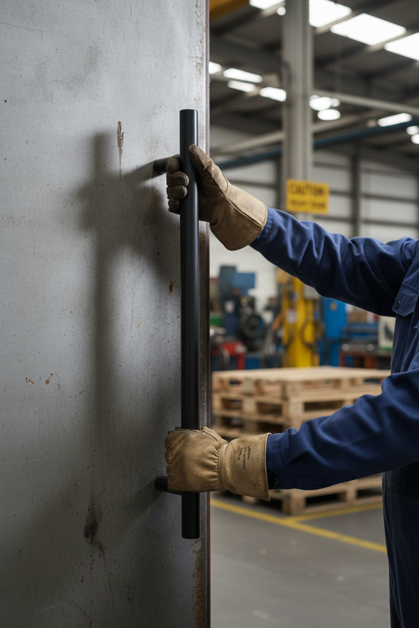 Premium Matt Black T Bar Pull Handle 600mm - Contemporary Design with Bolt Through Fixing