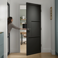 Premium Black Laminate Internal Door with Robust 9mm Panels and Stippled Texture for Modern Interiors