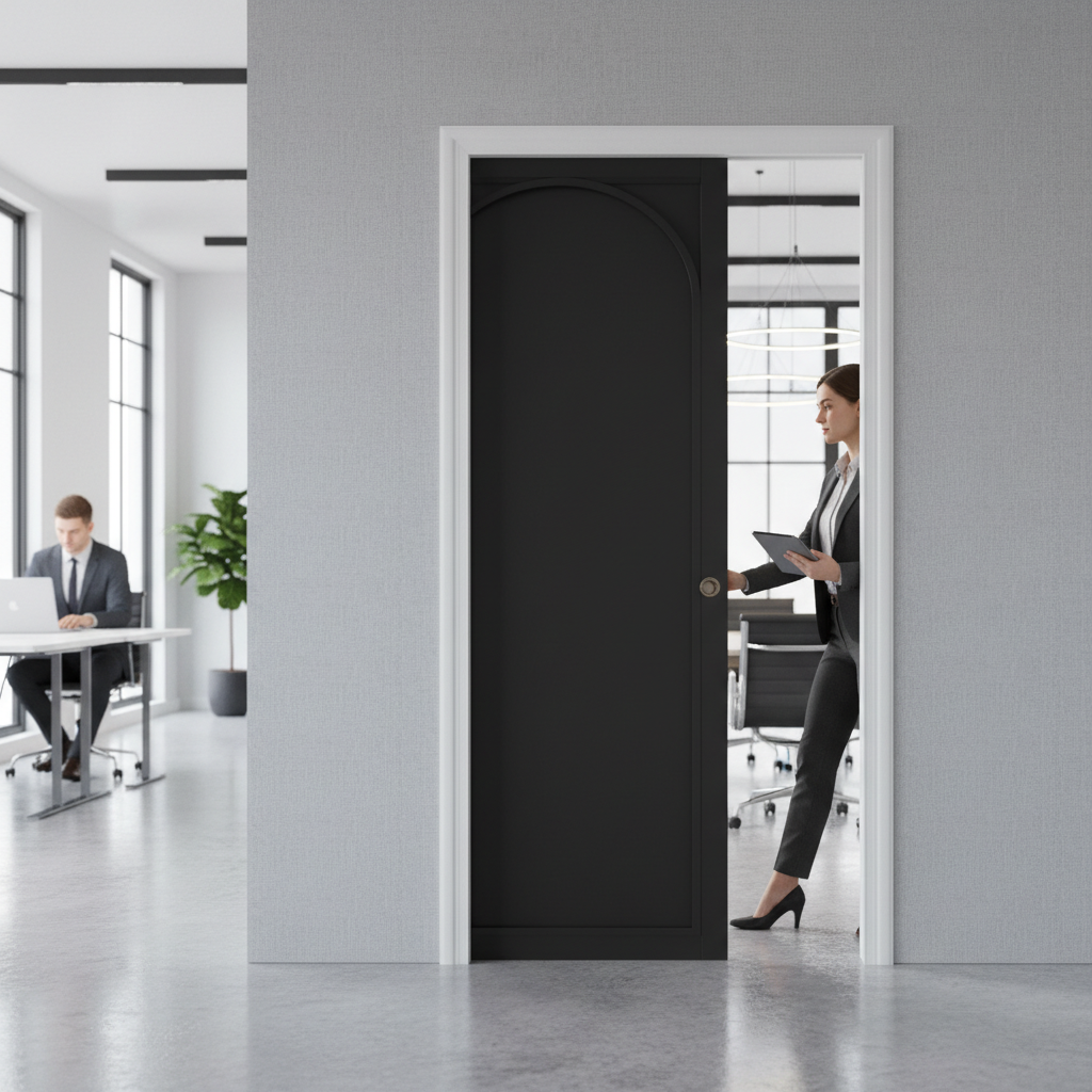 Premium Arched Pocket Door System with Galvanised Steel Frame and Adjustable Features for Elegant Home Design