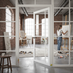 Premium Clear Glazed Industrial Style Door with Solid Core and 10-Year Warranty for Modern Interiors