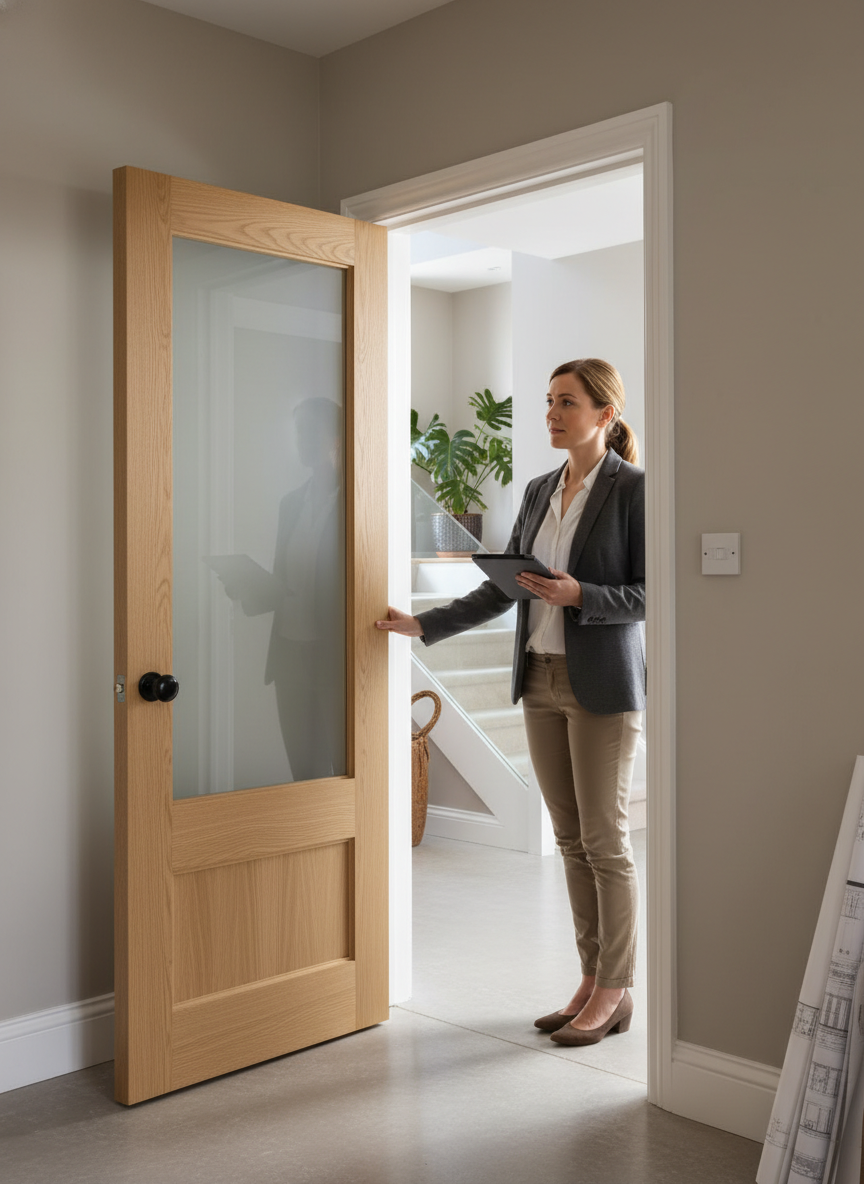 Premium Fully Finished Clear Glazed Internal Oak Door for Light Enhancement and Easy Installation