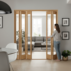 Premium 5 Leaf Bi-Folding Door Set with Slim Line Design and High-Quality Hardware for Room Division