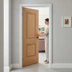 Premium Fully Finished Internal Door with Engineered Oak Construction and Solid Timber Mouldings - Multiple Sizes Available