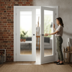 Premium Obscure Glazed Internal Door Pair with Paint N Peel Finish and Pair Maker Compatibility