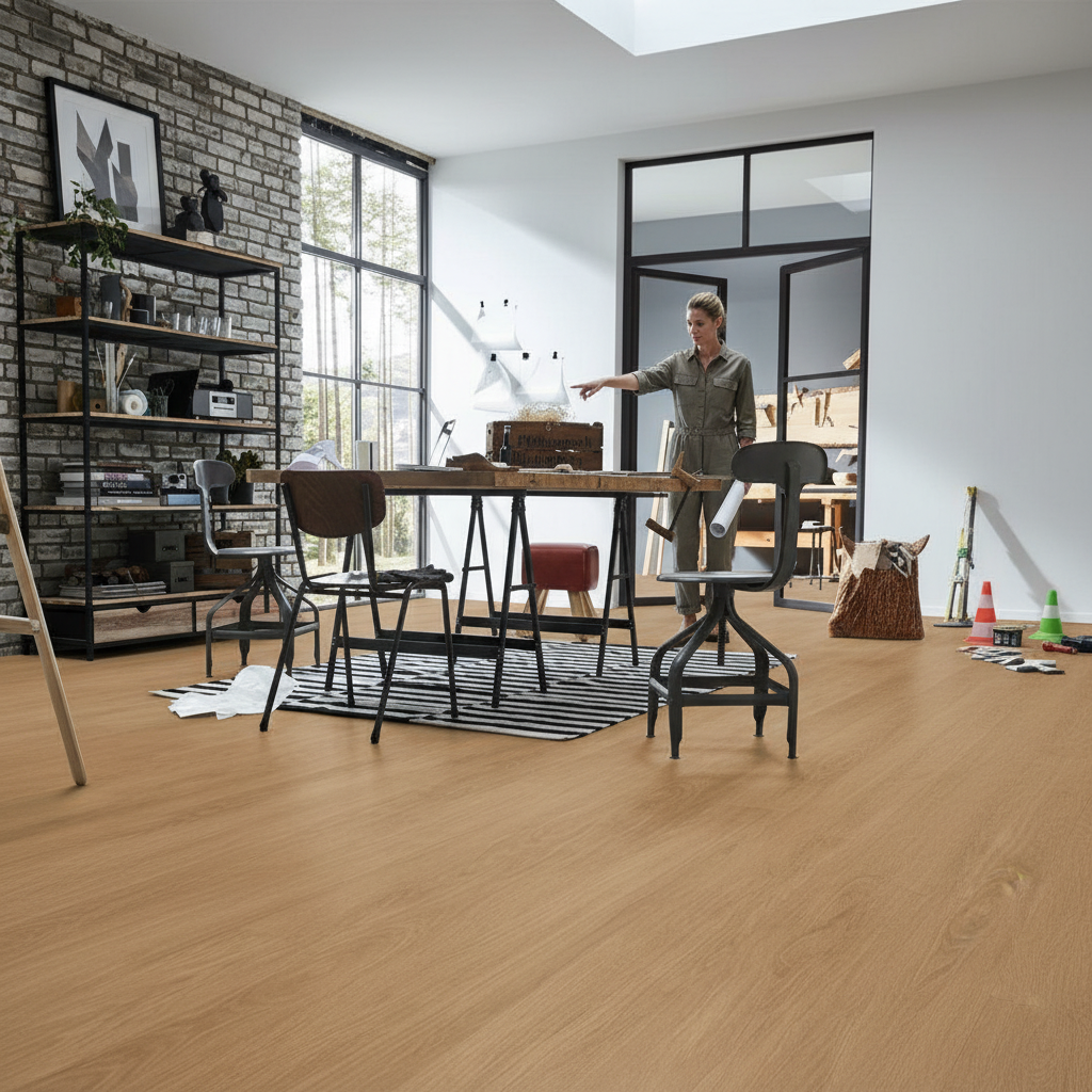 Premium 12mm Water-Resistant Laminate Flooring with Oak Effect for Elegant Interiors