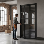 Premium 5L Tinted Glazed Flush Pocket Door Set with No Bottom Track for Space Saving and Minimalist Design