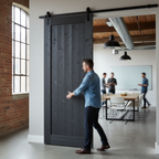 Matt Black Top Hung Sliding Barn Door Track for Doors up to 100kg, 1000mm Width, Ideal for Timber Frames - Image 2