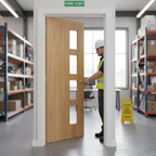 Premium Custom Made Fully Finished Clear Glazed Fire Door with FD30 & FD60 Certification