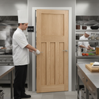 Premium Unfinished 1930's DX 4 Panel FD30 Fire Door with Solid Engineered Core and 30-Minute Fire Resistance - Image 2