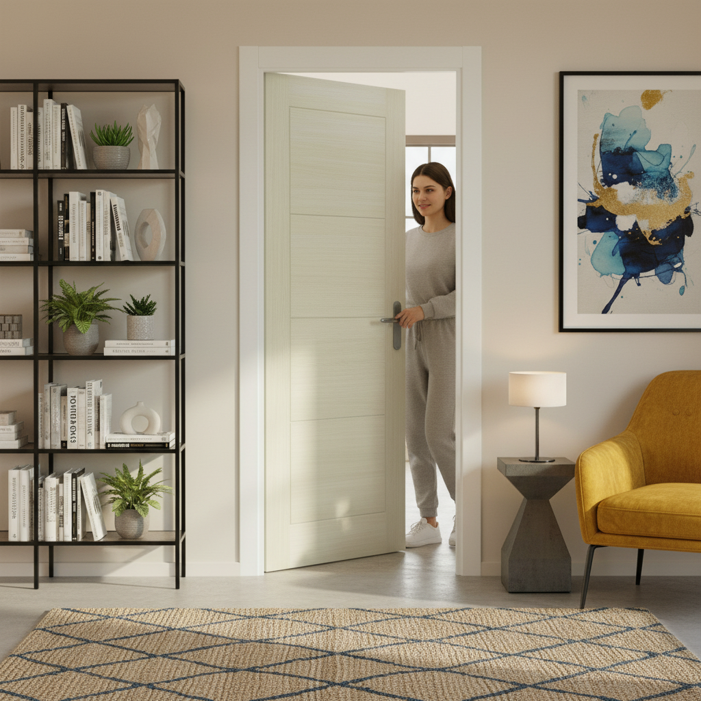 Fully Finished Endure Laminate Ladder Door in Blonde Oak with Lifetime Guarantee for Modern Homes - Image 2