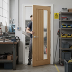 Premium Offset Glazed Door with Raised Mouldings and Frosted Glazing for Natural Light and Privacy