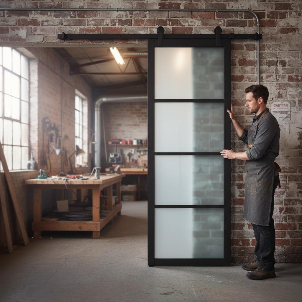 Premium Heavy Duty Sliding Top Hung Door Track System for Single Door - Matt Black Finish with Smooth Operation and Soft Close Option