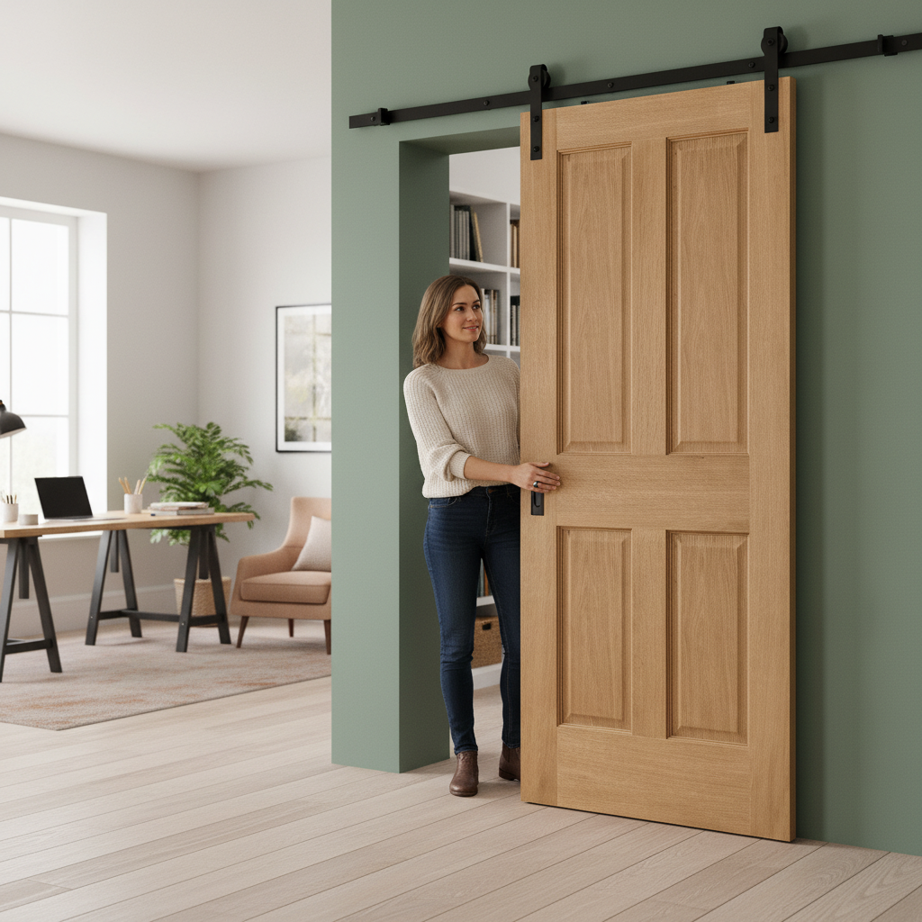 Unfinished Traditional Victorian 4 Panel Sliding Door Set with Customisation Options for Contemporary Homes - Image 2