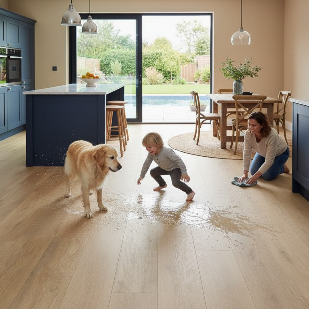 Premium 12mm Oak Laminate Flooring with AC5 Wear Rating and Water Resistance for Home and Commercial Use
