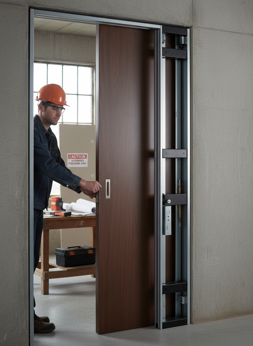Professional Pocket Door Frame System for Sliding Room Dividers with Concealed Installation and Optional Soft Closure