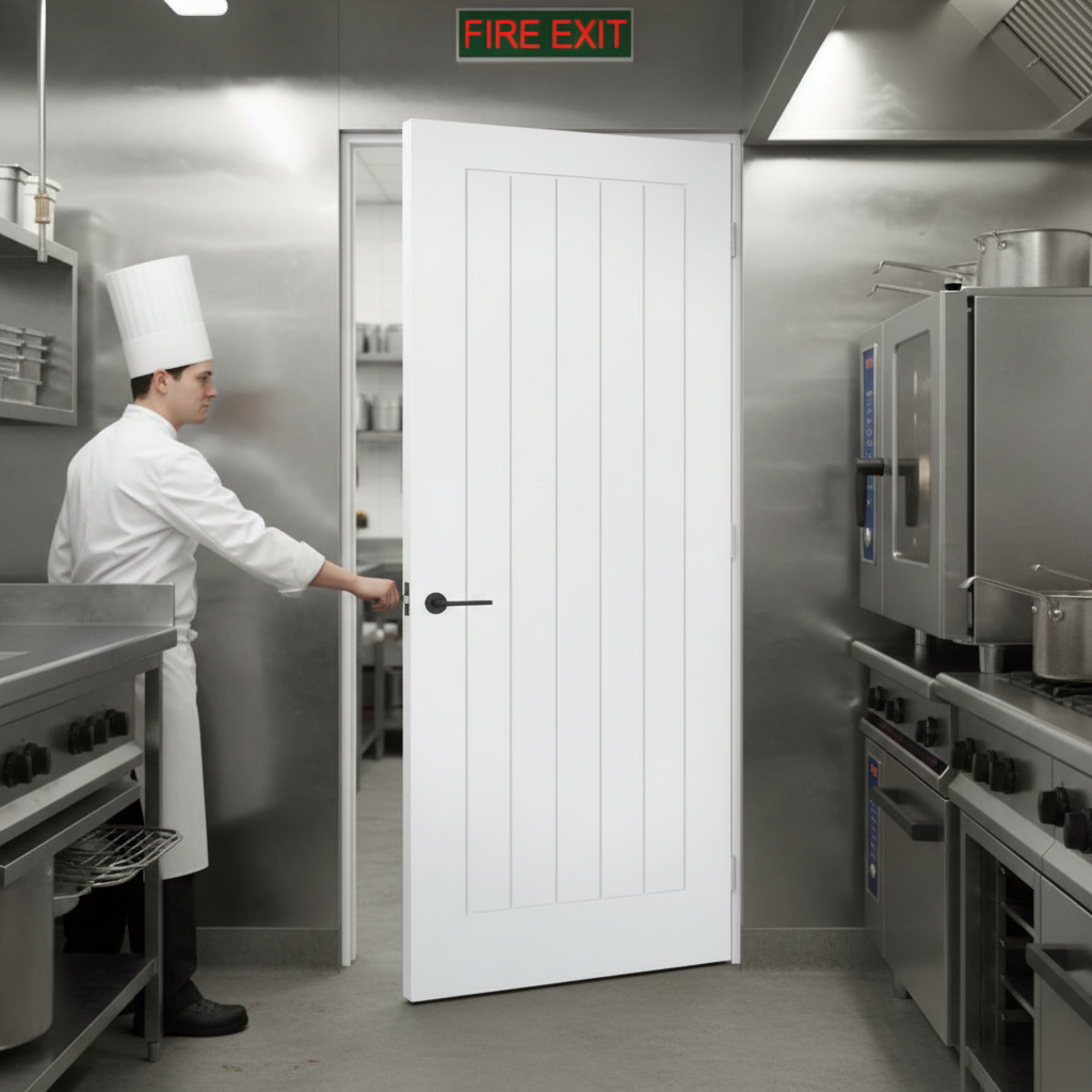 Premium 5-Panel Fire Door with Engineered Construction and 30-Minute Fire Rating