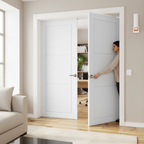 Premium Internal White Primed 3 Panel Pair Door Set for Modern Elegance and Design