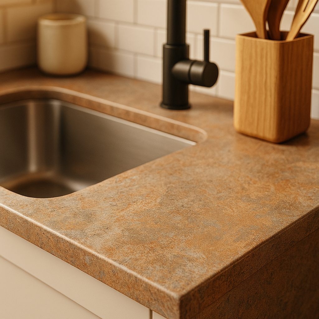 Compact Square Edge Laminate Worktop 3050mm x 650mm x 12.5mm - detail view