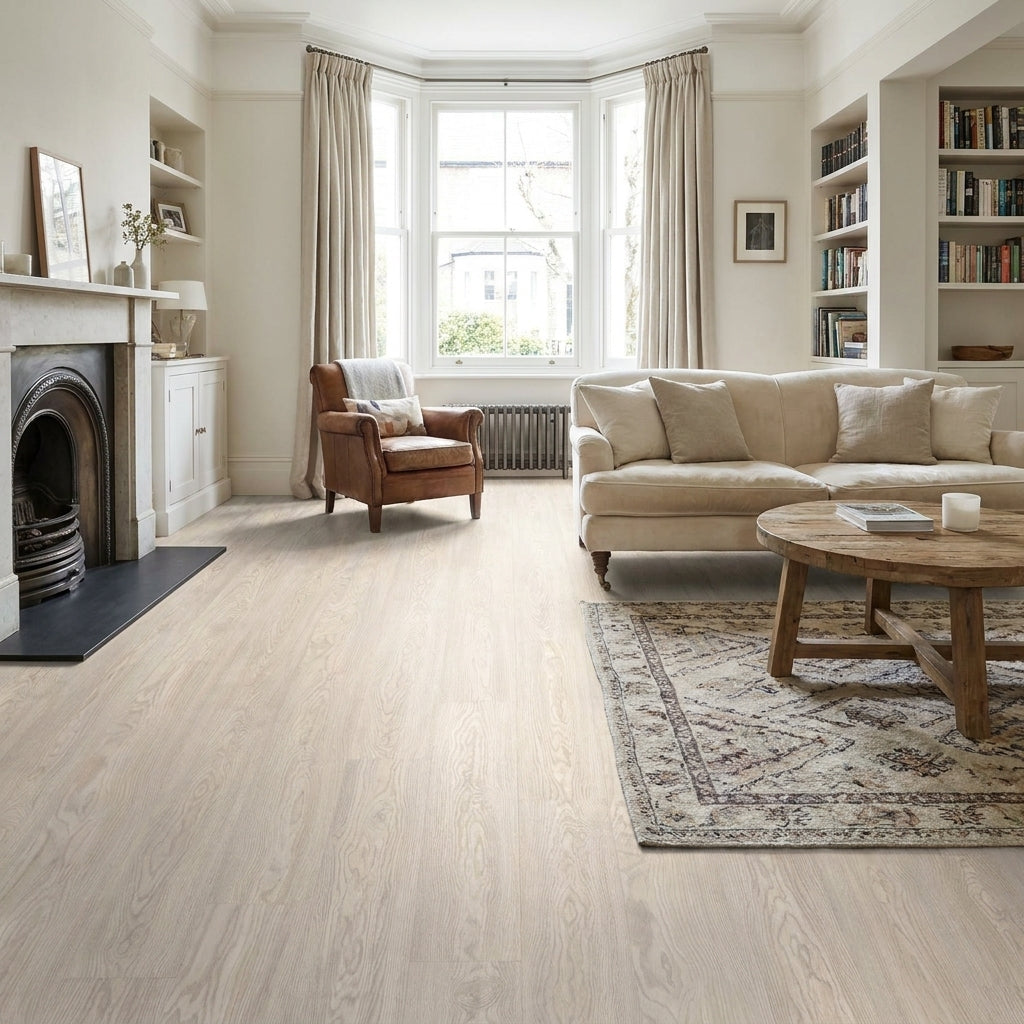 10mm Water-Resistant Oak Laminate Flooring - Wistful Light Finish
