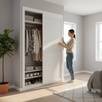 Premium White Painted Half-Shaker Louvre Wardrobe Cupboard Door for Stylish Interiors - Image 2