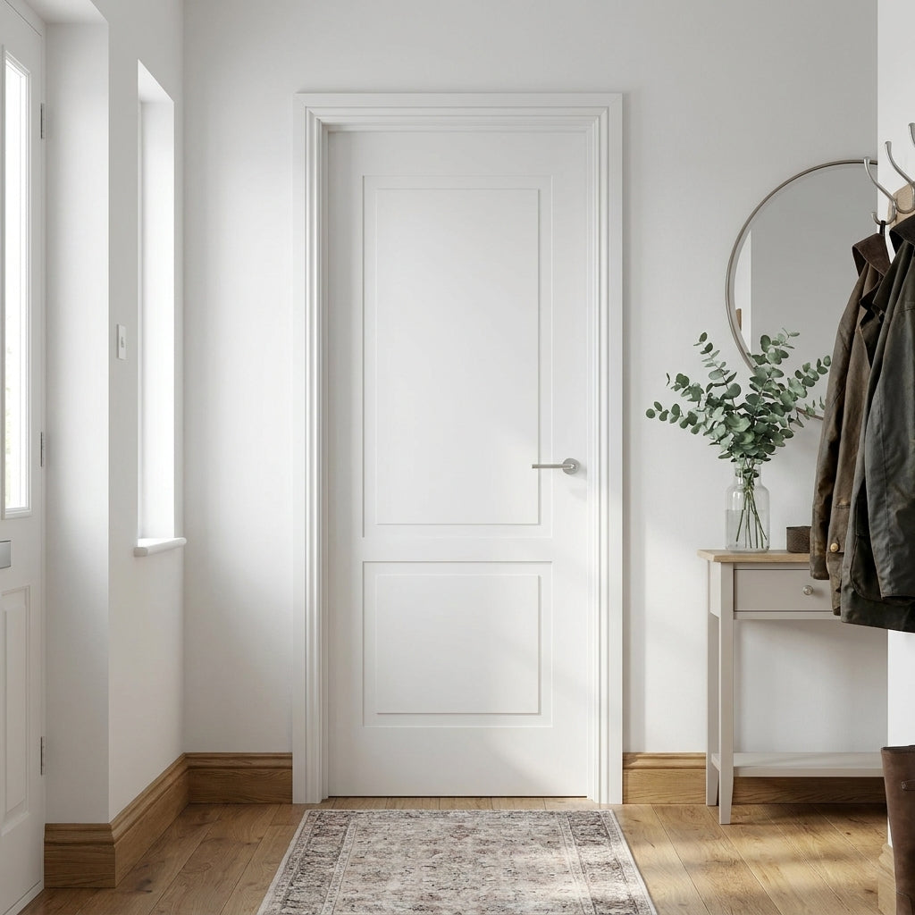Internal White Door Smooth Finish 2 Panel Shallow Groove Primed
