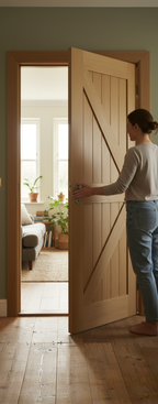 Premium Solid Oak Framed Ledged & Braced Internal Door - Rustic Design, Customizable Finish, Engineered for Strength