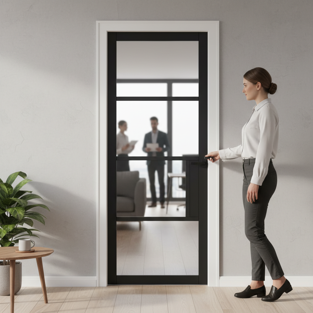 Premium Industrial Grade 4L Internal Door with Tinted Glass and Solid Engineered Core for Durability