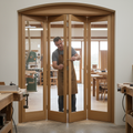 Premium Custom Made Oak Bifold Clear Glazed Doors - Standard and Custom Sizes Available
