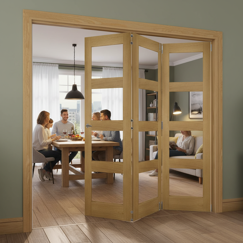 Premium Clear Glazed Room Divider with Top Hung System and Custom Configurations for Home Spaces