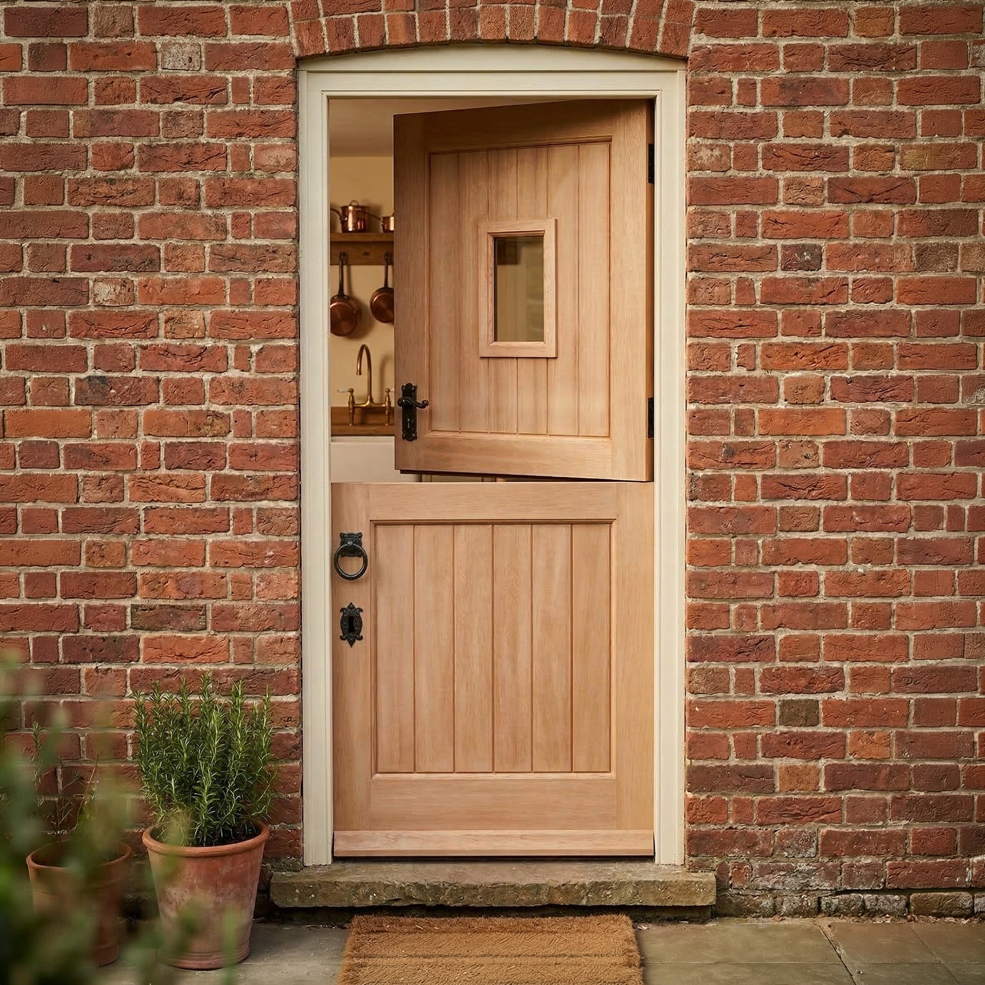 Hardwood External Door Unfinished with 14mm Double Clear Glass