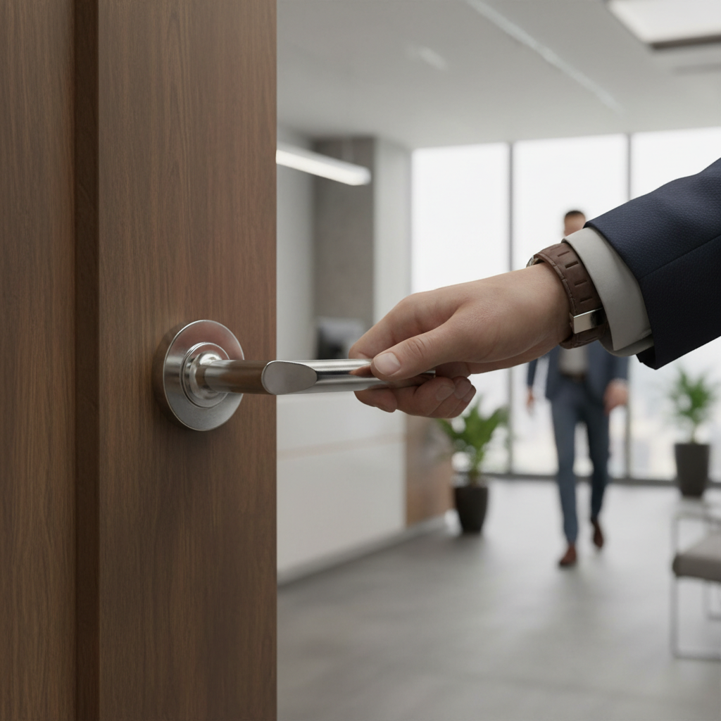 Premium Designer Lever Handle on Round Rose - Available in Two Elegant Finishes with Matching Accessories