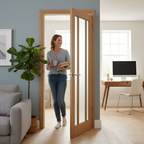 Premium Clear Glazed Internal Door with A-Grade Oak Veneer and Engineered Construction for Strength and Stability