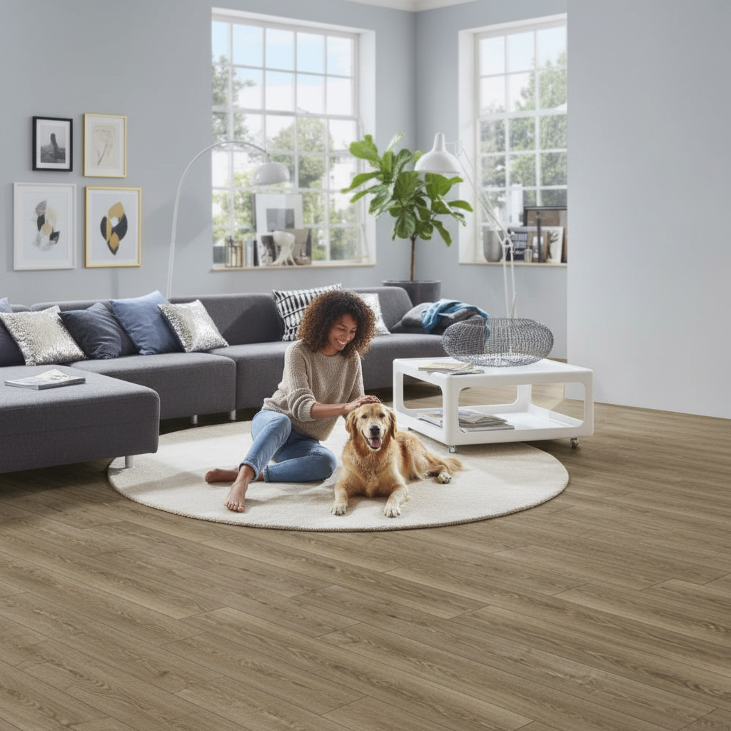Premium 8mm Embossed Laminate Flooring with Water-Resistant Surface for Moisture Protection